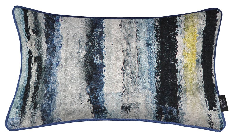 McAlister Textiles Aura Navy Blue Printed Velvet Pillow Pillow Cover Only 50cm x 30cm 