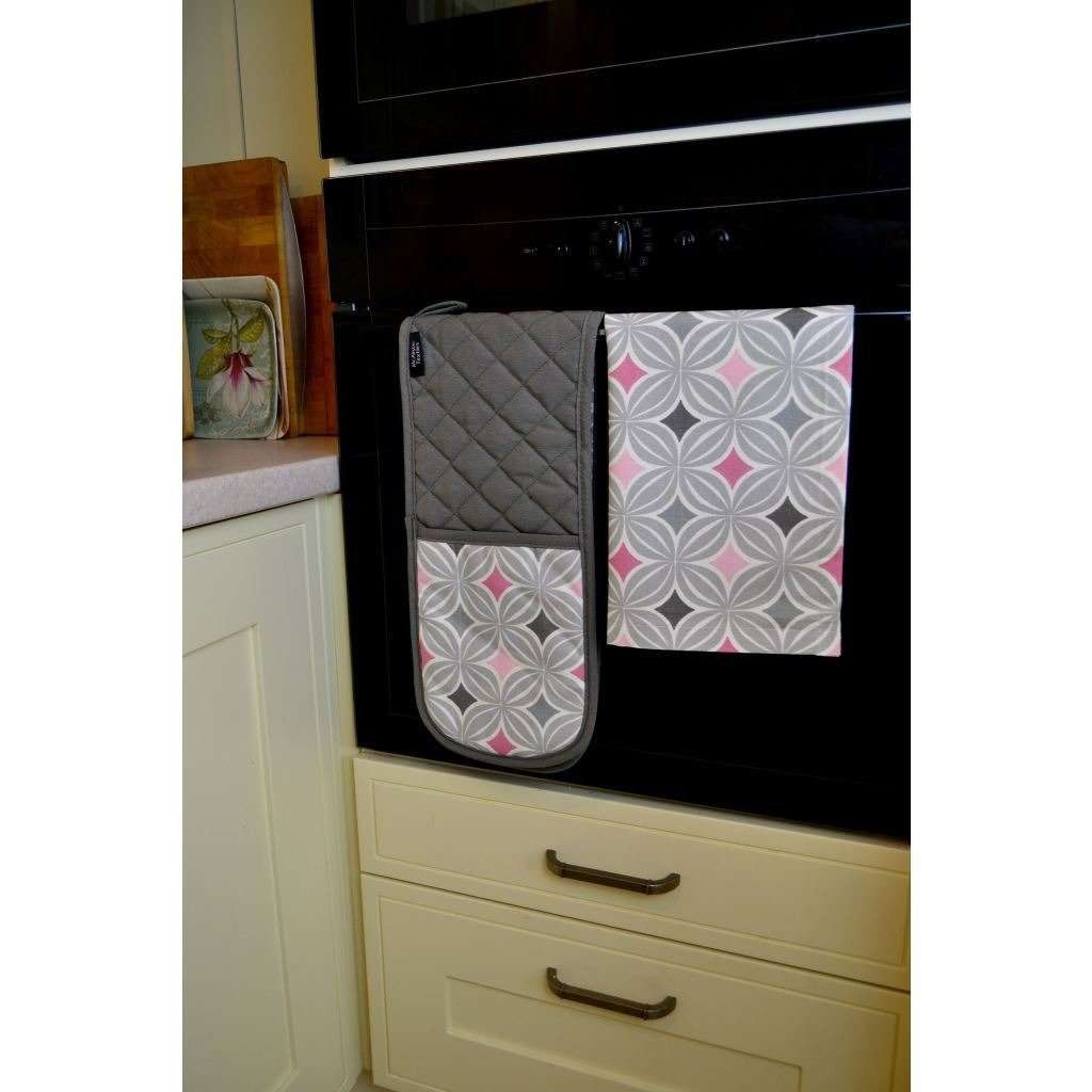 McAlister Textiles Laila Pink Cotton Print Single Oven Mitt Kitchen Accessories 