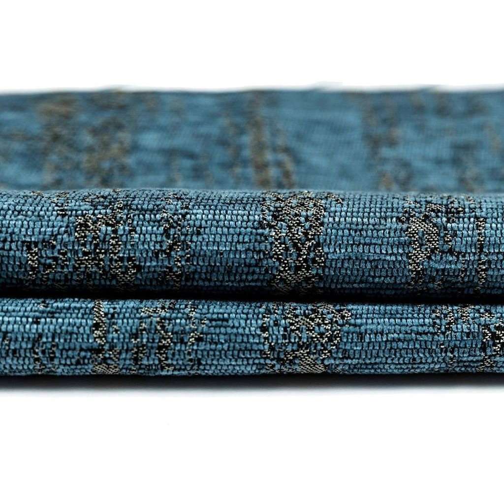 McAlister Textiles Textured Chenille Denim Blue Fabric Fabrics 