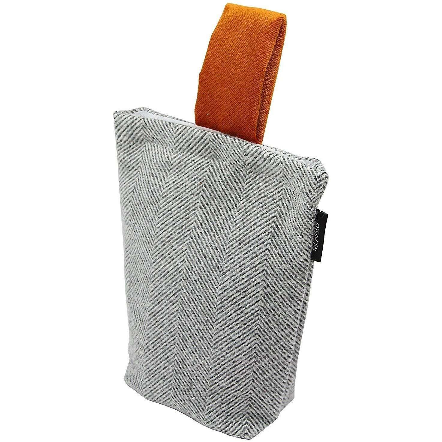 McAlister Textiles Herringbone Boutique Grey + Orange Door Stop Doorstops 