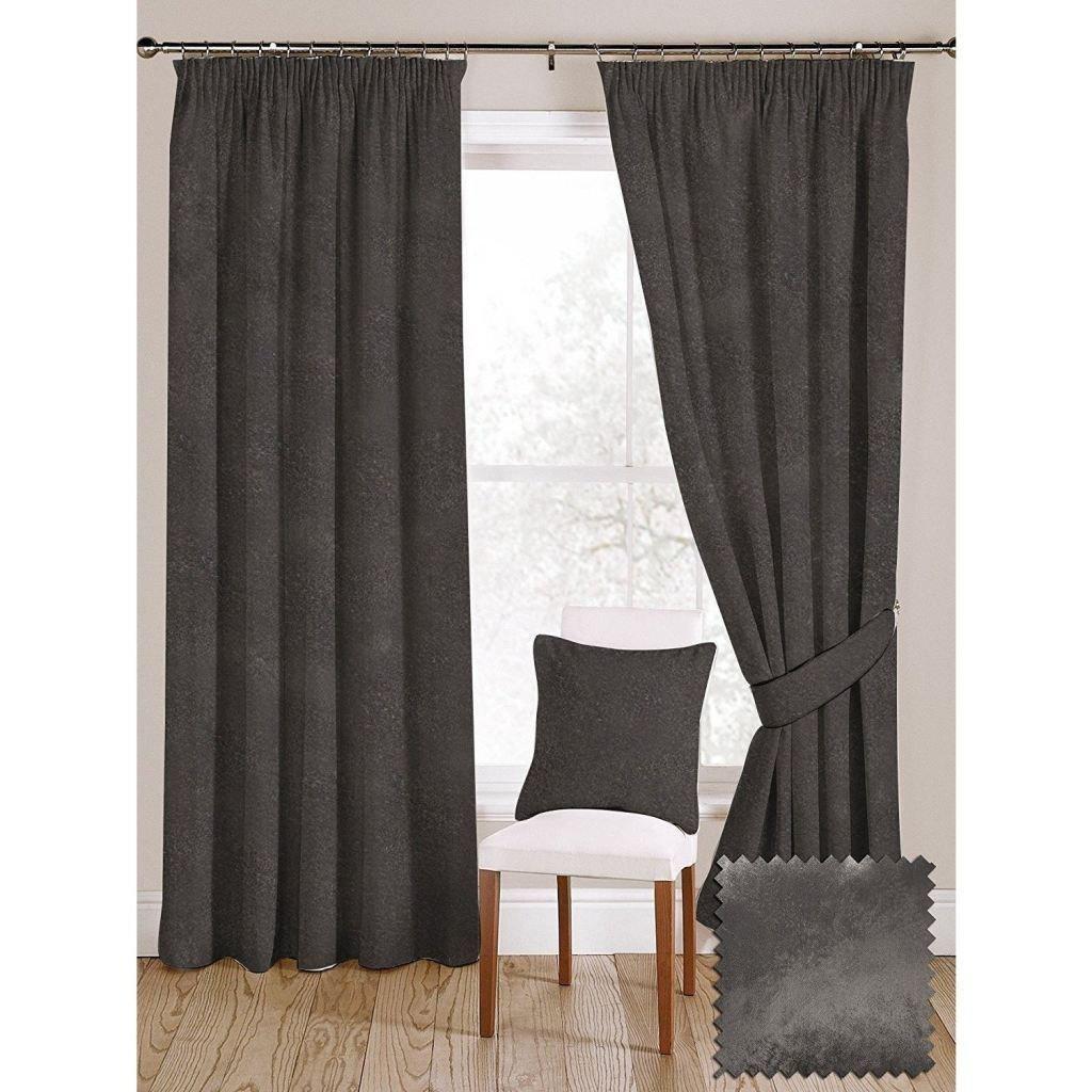 McAlister Textiles Charcoal Grey Crushed Velvet Curtains Tailored Curtains 