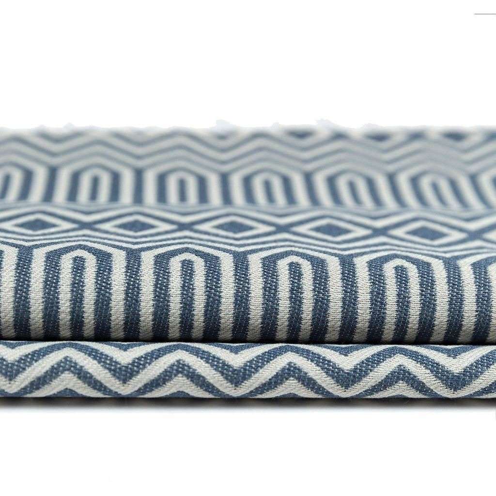 McAlister Textiles Colorado Geometric Blue Fabric Fabrics 