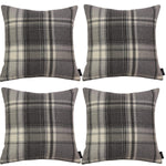 Load image into Gallery viewer, McAlister Textiles Heritage Charcoal Grey Tartan 43cm x 43cm Cushion Sets Cushions and Covers Cushion Covers Set of 4 

