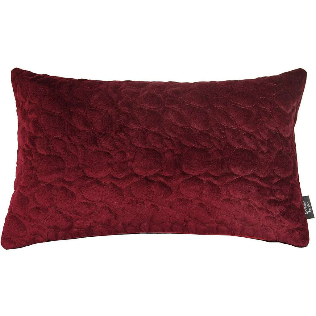 McAlister Textiles Pebble Quilted Wine Red Velvet Pillow Pillow Cover Only 50cm x 30cm 