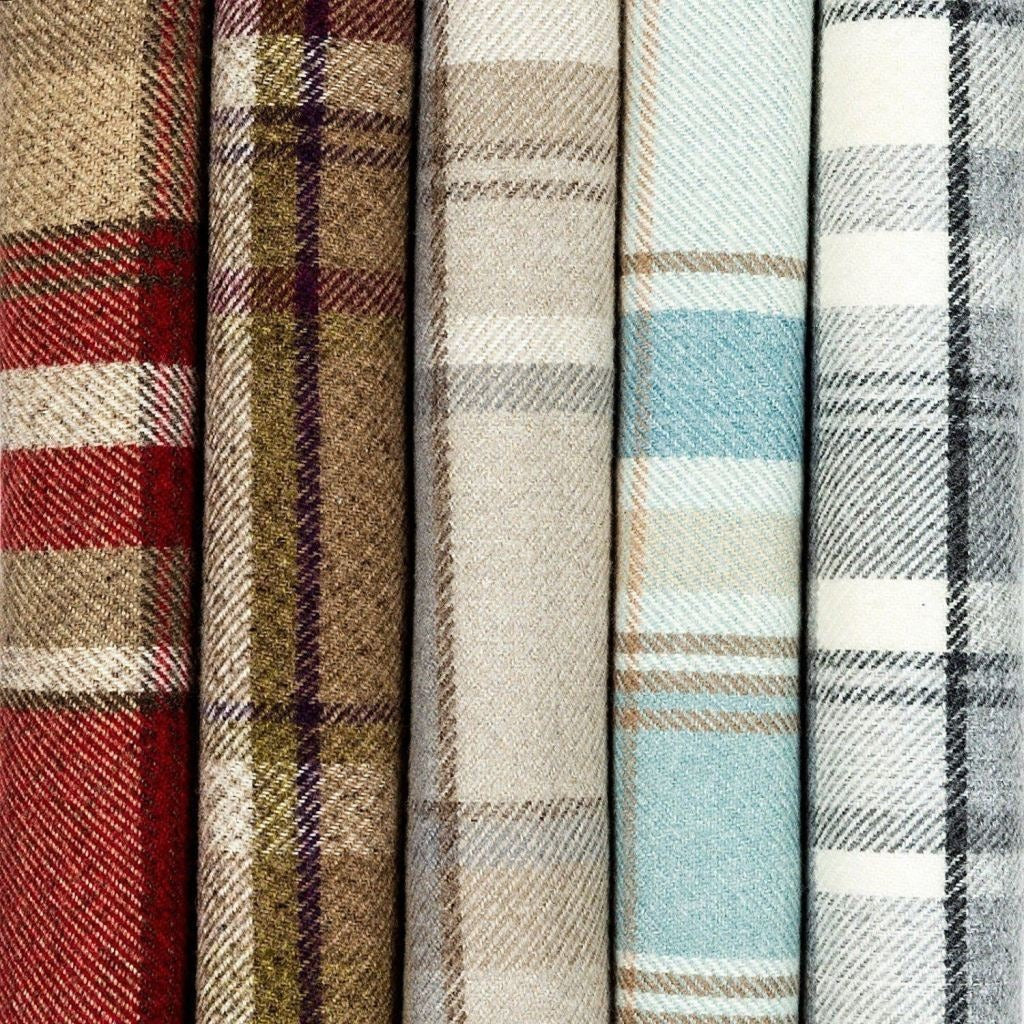 Heritage Natural Check Patterned Woven Wool Fabric By The Metre ...