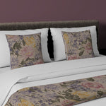 Load image into Gallery viewer, McAlister Textiles Blooma Purple, Pink and Ochre Floral Bedding Set Bedding Set Runner (50x240cm) + 2x Cushion Covers 
