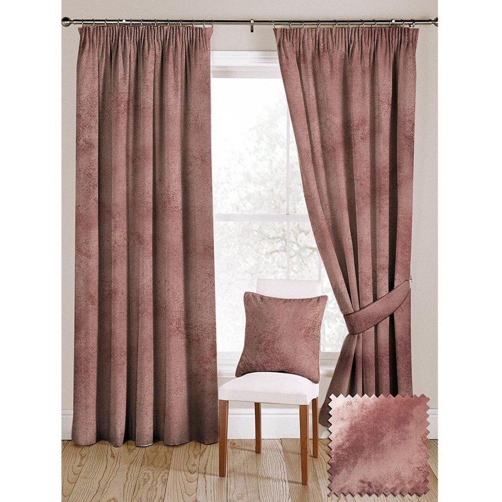 Rose Pink Crushed Velvet Curtains