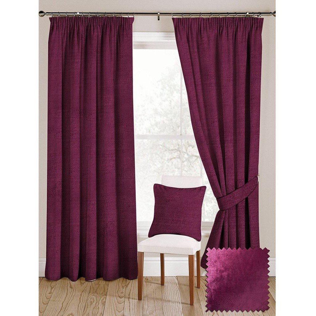McAlister Textiles Fuchsia Pink Crushed Velvet Curtains Tailored Curtains 