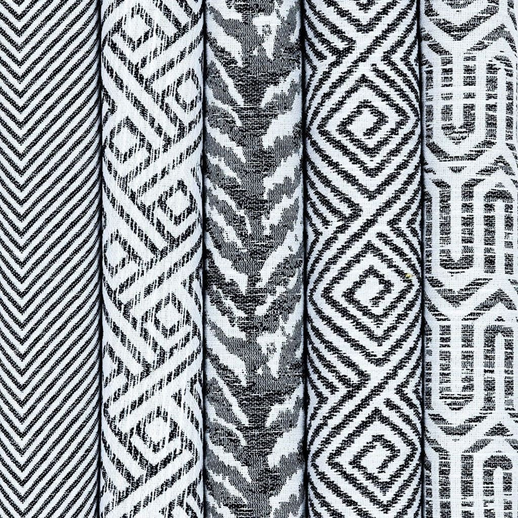 McAlister Textiles Baja Black + White Fabric Fabrics 