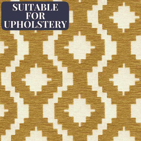 McAlister Textiles Arizona Geometric Yellow Fabric Fabrics 