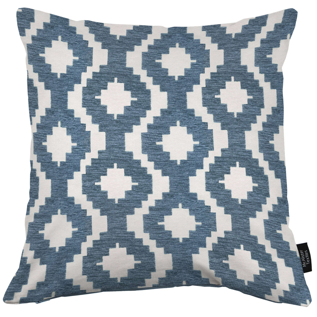 McAlister Textiles Arizona Geometric Wedgewood Blue Cushion Cushions and Covers Cover Only 43cm x 43cm 