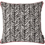 Load image into Gallery viewer, McAlister Textiles Baja Black + White Abstract Cushion Cushions and Covers Polyester Filler 43cm x 43cm Coloured Piping
