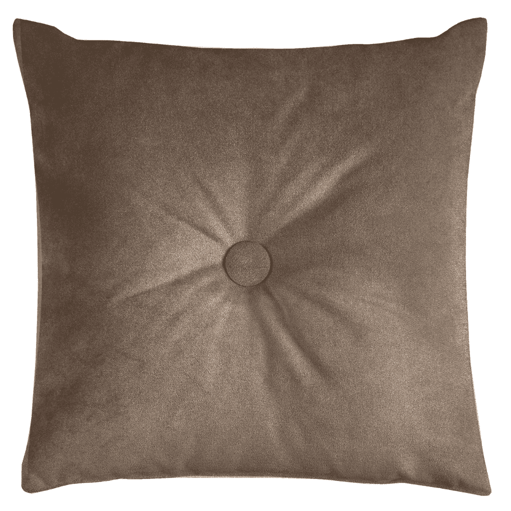 McAlister Textiles Matt Mocha Brown Velvet Button Cushions Cushions and Covers Polyester Filler 43cm x 43cm 