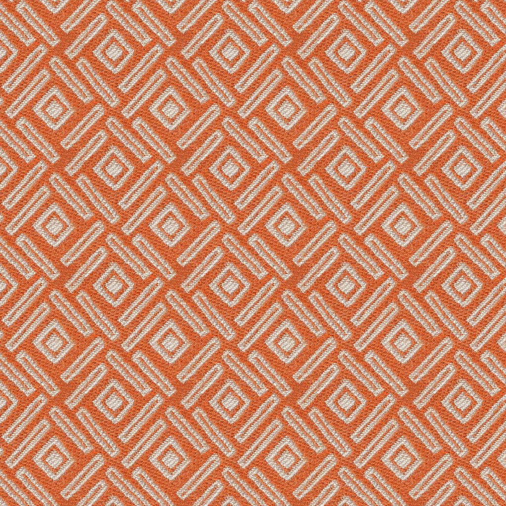 McAlister Textiles Elva Geometric Burnt Orange Fabric Fabrics 1 Metre 