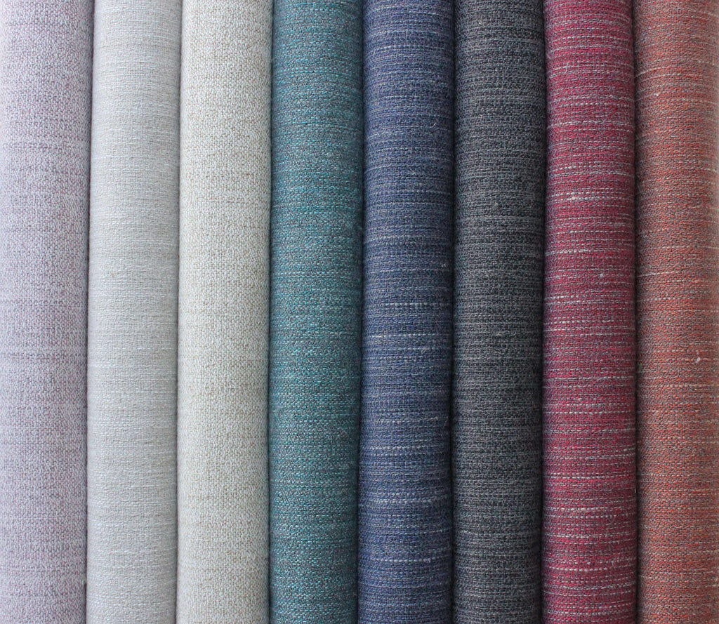 McAlister Textiles Hamleton Rustic Linen Blend Terracotta Plain Fabric Fabrics 