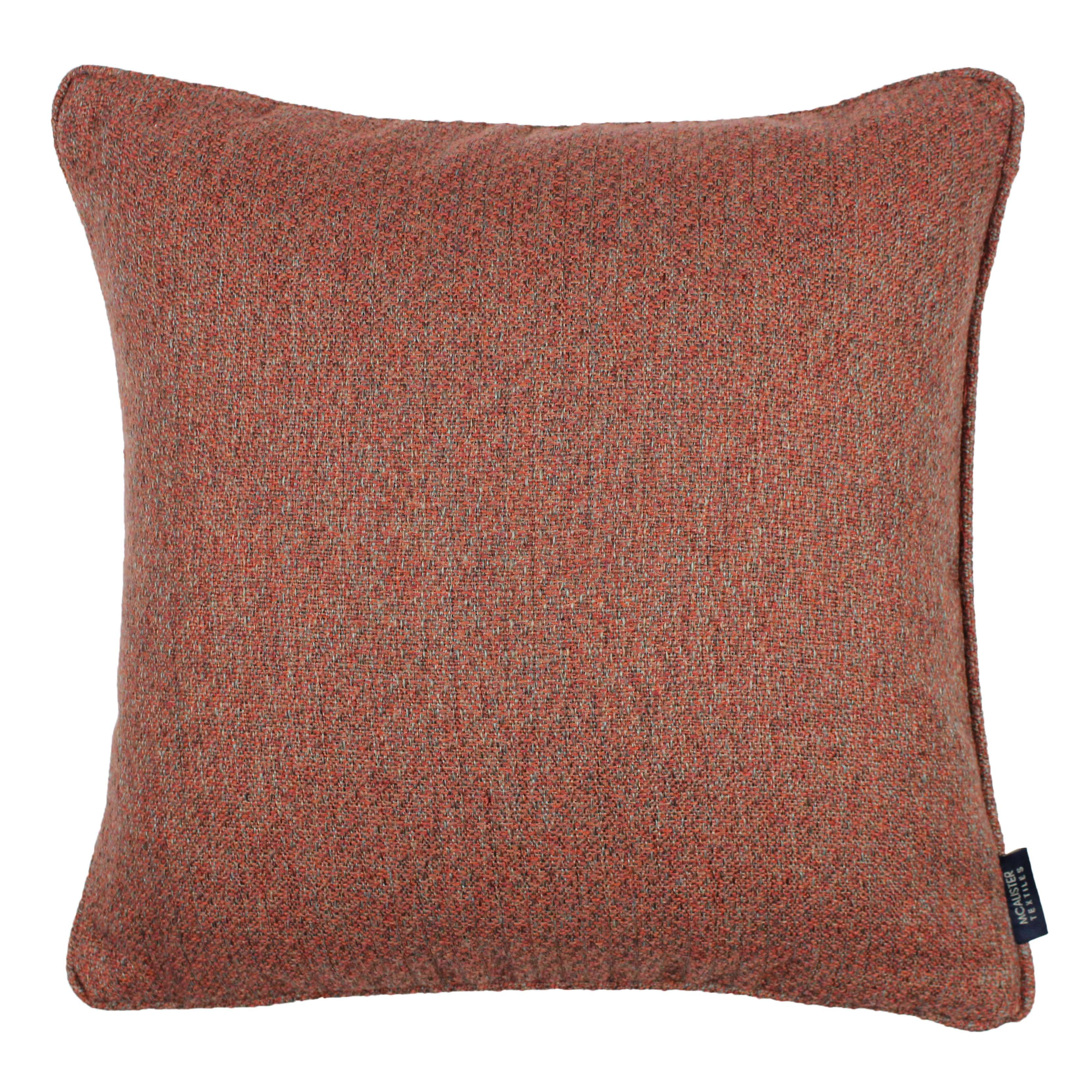 McAlister Textiles Highlands Terracotta Textured Plain Cushion Cushions and Covers Cover Only 43cm x 43cm 