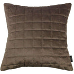 Load image into Gallery viewer, McAlister Textiles Square Quilted Mocha Brown Velvet Cushion Cushions and Covers Cover Only 43cm x 43cm 
