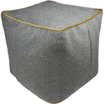 Load image into Gallery viewer, McAlister Textiles Deluxe Herringbone Grey + Yellow Cube Seat Stool Square Stool 
