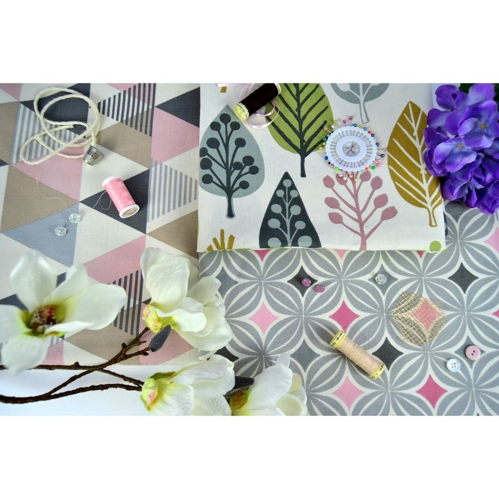 McAlister Textiles Magda Cotton Print Blush Pink Fabric Fabrics 