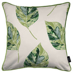 Load image into Gallery viewer, McAlister Textiles Leaf Forest Green Floral Cotton Print Piped Edge Cushions Cushions and Covers Cover Only 43cm x 43cm 
