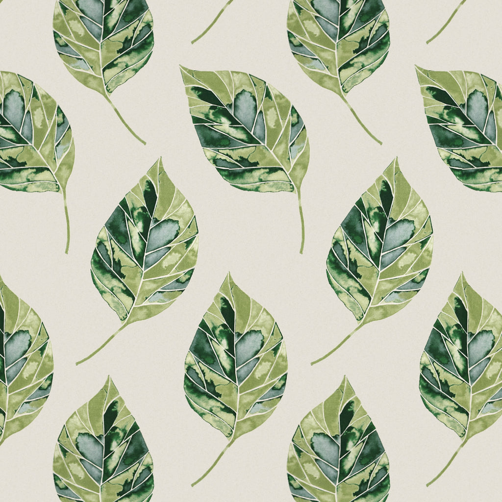 McAlister Textiles Leaf Forest Green Floral Cotton Print Fabric Fabrics 1/2 Metre 