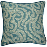 Load image into Gallery viewer, McAlister Textiles Little Leaf Teal Cushion Cushions and Covers Cover Only 43cm x 43cm 
