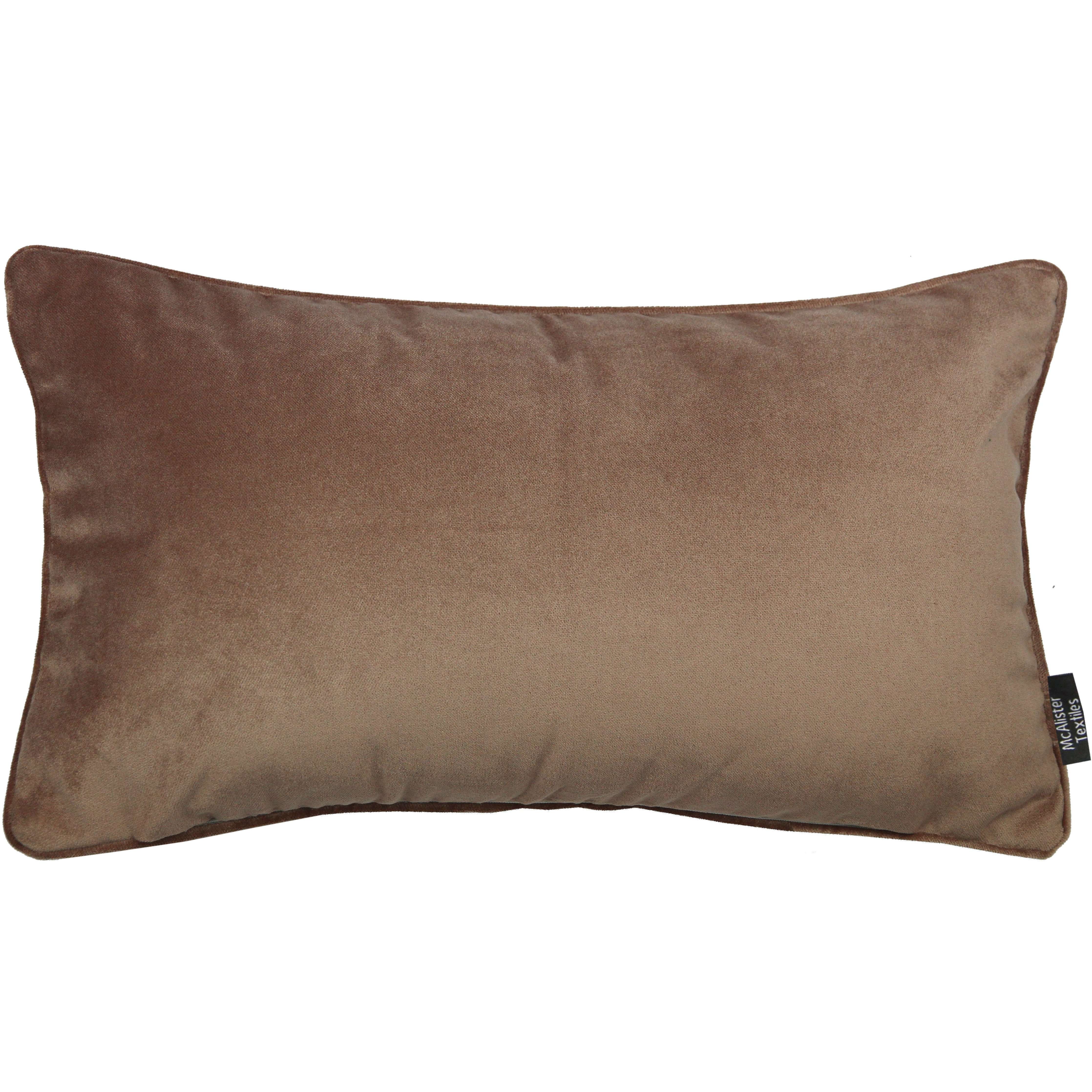 McAlister Textiles Matt Mocha Brown Velvet Pillow Pillow Cover Only 50cm x 30cm 