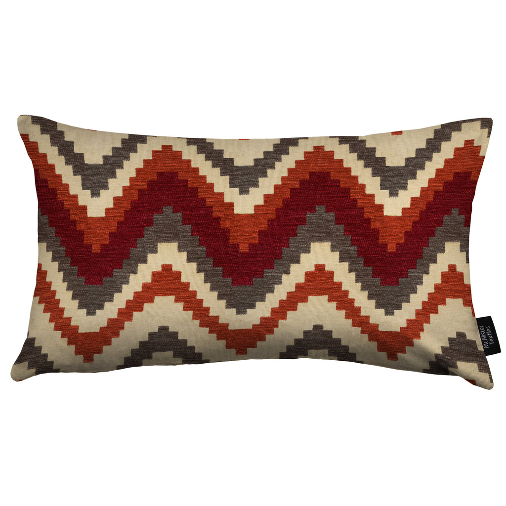 McAlister Textiles Navajo Red + Burnt Orange Striped Pillow Pillow Cover Only 50cm x 30cm 