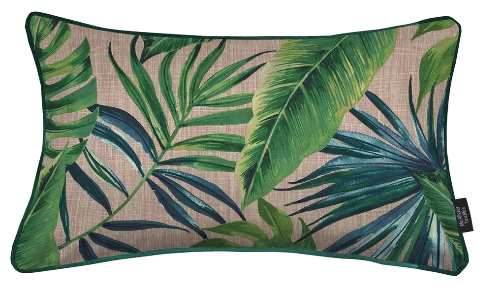 McAlister Textiles Palm Leaf New Printed Velvet Pillow Pillow Cover Only 50cm x 30cm 
