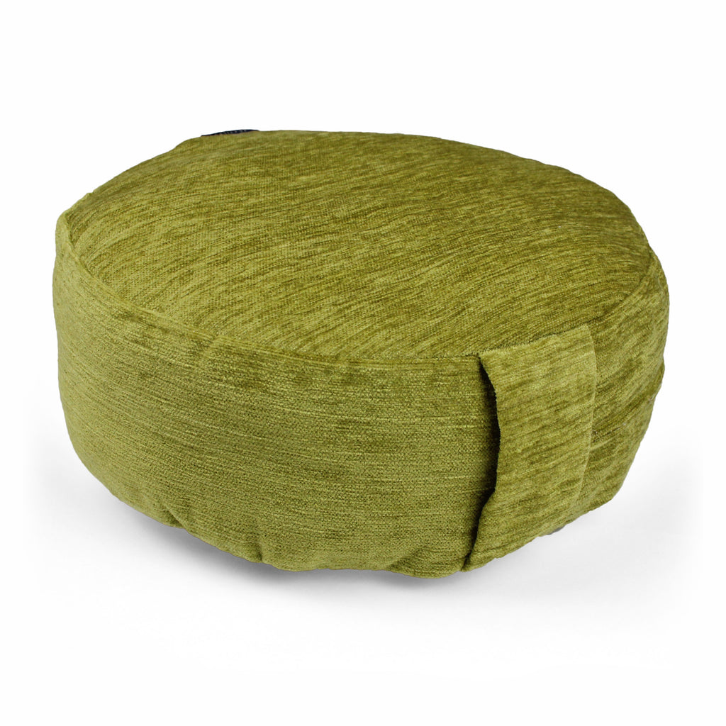 McAlister Textiles Plain Chenille Lime Green Circular Yoga Cushion Yoga Cushions 