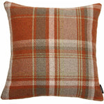 Load image into Gallery viewer, McAlister Textiles Heritage Burnt Orange + Grey Tartan Cushion Cushions and Covers Cover Only 43cm x 43cm 

