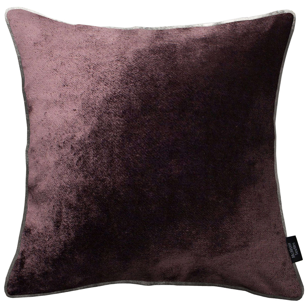 McAlister Textiles Aubergine Purple Crushed Velvet Cushions Cushions and Covers Cover Only 43cm x 43cm 