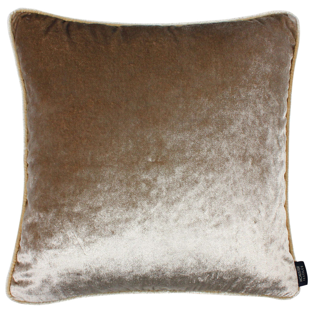 McAlister Textiles Beige Mink Crushed Velvet Cushions Cushions and Covers Cover Only 43cm x 43cm 