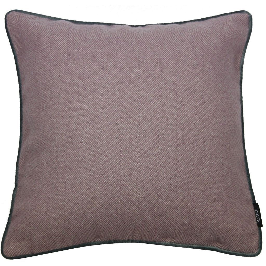 McAlister Textiles Herringbone Boutique Purple + Grey Cushion Cushions and Covers Cover Only 43cm x 43cm 