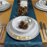 Load image into Gallery viewer, McAlister Textiles Matt Blue Teal Velvet Table Runner Throws and Runners 
