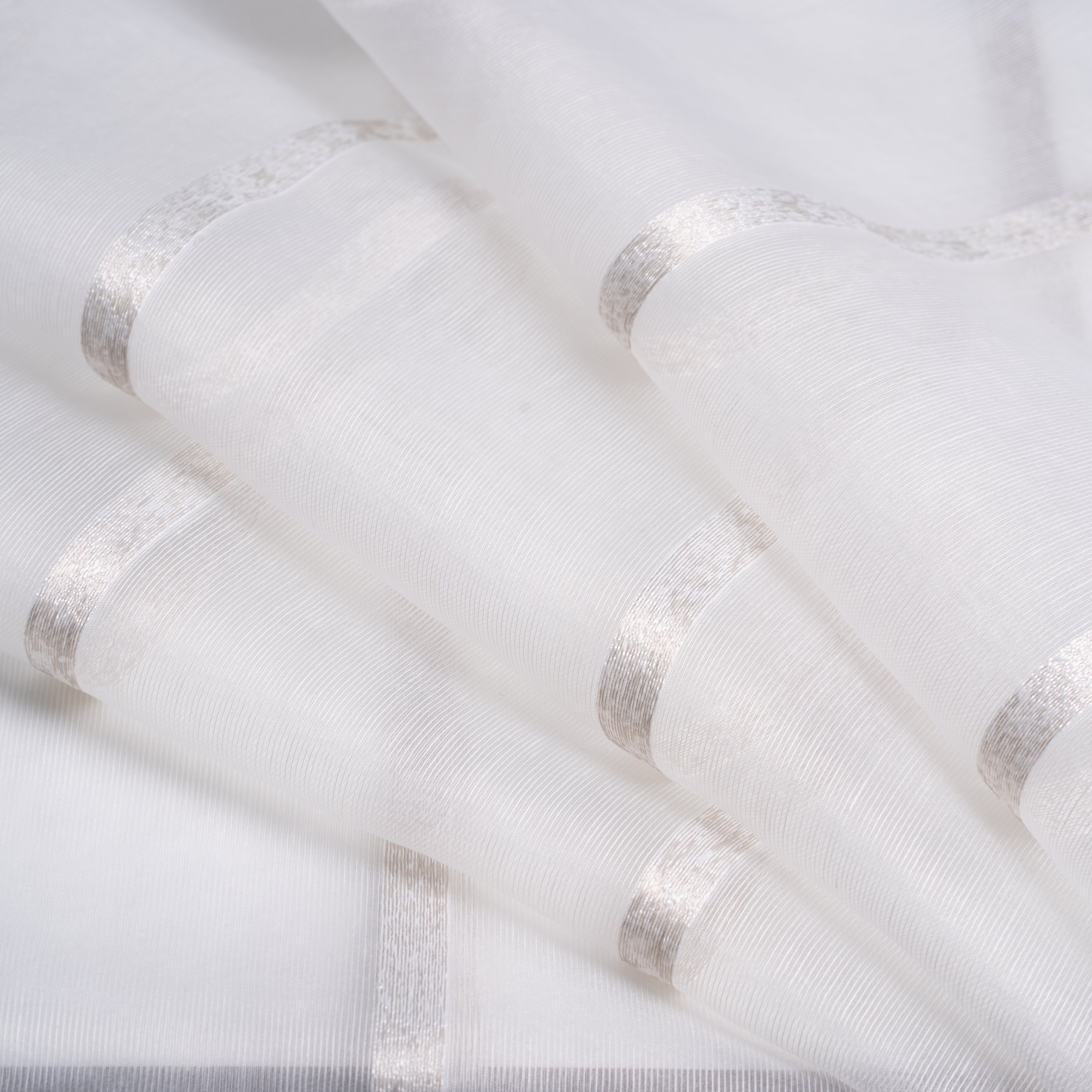 McAlister Textiles Timeless Cream FR Unlined Voile Curtains - Single Panel Tailored Curtains 