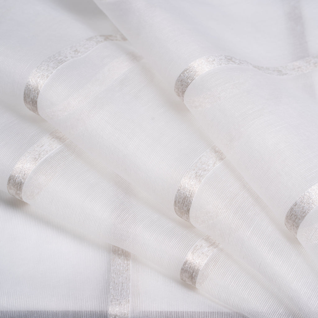 McAlister Textiles Timeless Cream FR Unlined Voile Curtains - Single Panel Tailored Curtains 