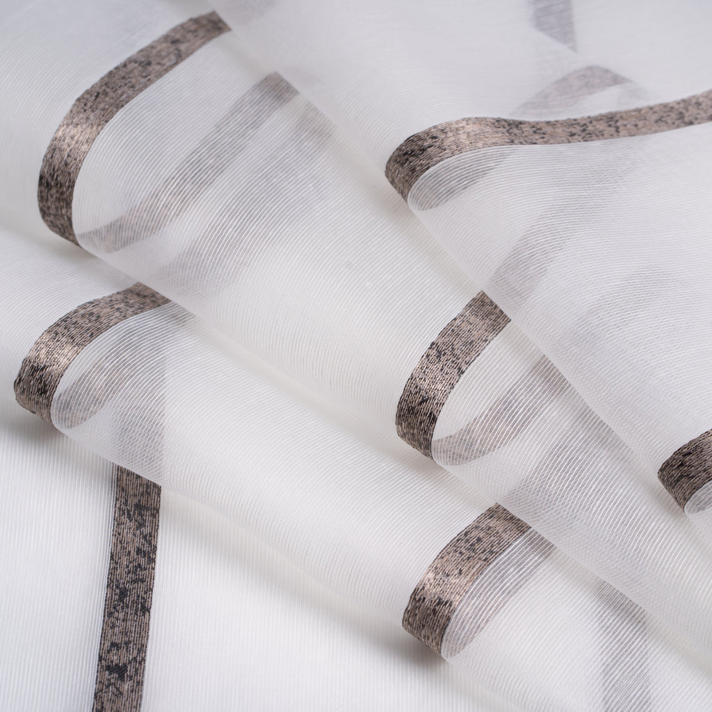 McAlister Textiles Timeless Natural FR Unlined Voile Curtains - Single Panel Tailored Curtains 