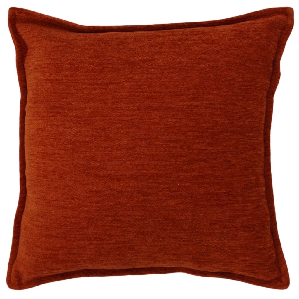 McAlister Textiles Plain Chenille Burnt Orange Cushion Cushions and Covers Cover Only 43cm x 43cm 