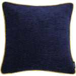 Load image into Gallery viewer, McAlister Textiles Plain Chenille Contrast Piped Navy Blue + Yellow Cushion Cushions and Covers Cover Only 43cm x 43cm 
