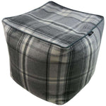 Load image into Gallery viewer, McAlister Textiles Deluxe Tartan Charcoal Grey Cube Seat Stool Square Stool 
