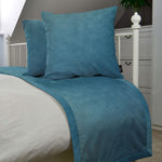 Load image into Gallery viewer, McAlister Textiles Matt Duck Egg Blue Velvet Bedding Set Bedding Set 
