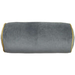 Load image into Gallery viewer, McAlister Textiles Deluxe Velvet Grey + Yellow Bolster Pillow 45cm x 20cm Bolster Cushion 
