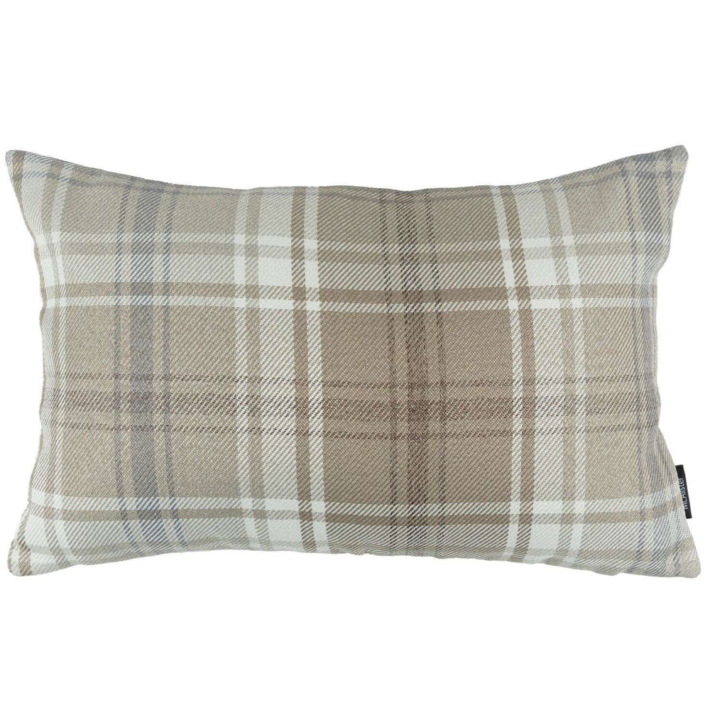 McAlister Textiles Angus Beige Cream Tartan Pillow Pillow Cover Only 50cm x 30cm 