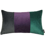 Load image into Gallery viewer, McAlister Textiles 3 Colour Patchwork Velvet Green, Purple + Grey Pillow Pillow Cover Only 50cm x 30cm 
