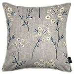 Load image into Gallery viewer, McAlister Textiles Meadow Soft Grey Floral Cotton Print Cushions Cushions and Covers Cover Only 43cm x 43cm 
