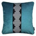 Load image into Gallery viewer, McAlister Textiles Maya Striped Blue Teal Velvet Cushion Cushions and Covers Polyester Filler 43cm x 43cm 
