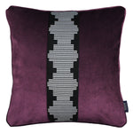 Load image into Gallery viewer, McAlister Textiles Maya Striped Aubergine Purple Velvet Cushion Cushions and Covers Polyester Filler 43cm x 43cm 
