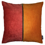 Load image into Gallery viewer, McAlister Textiles Decorative Zip Orange + Rust Red Velvet Cushion Cushions and Covers Cover Only 43cm x 43cm 
