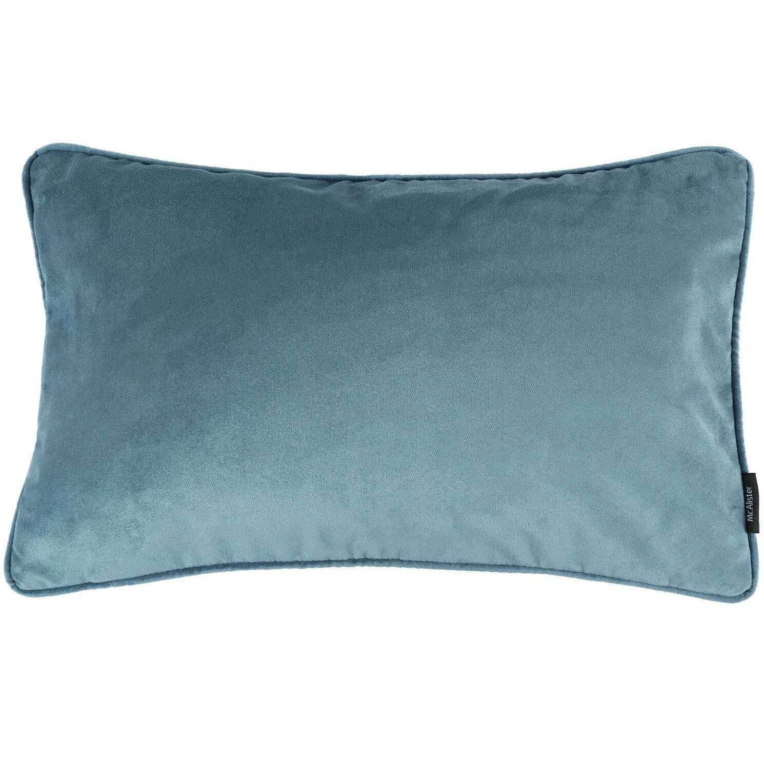 McAlister Textiles Matt Petrol Blue Piped Velvet Pillow Pillow Cover Only 50cm x 30cm 